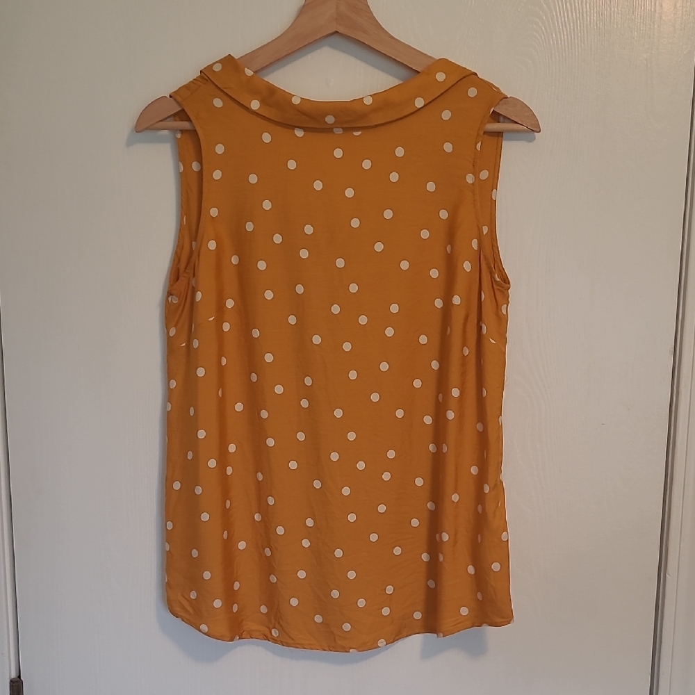 Boden Polka Dot Sleeveless Top - Mustard - Vintage-inspired Glamour